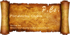 Porubszky Csaba névjegykártya