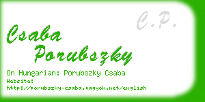 csaba porubszky business card